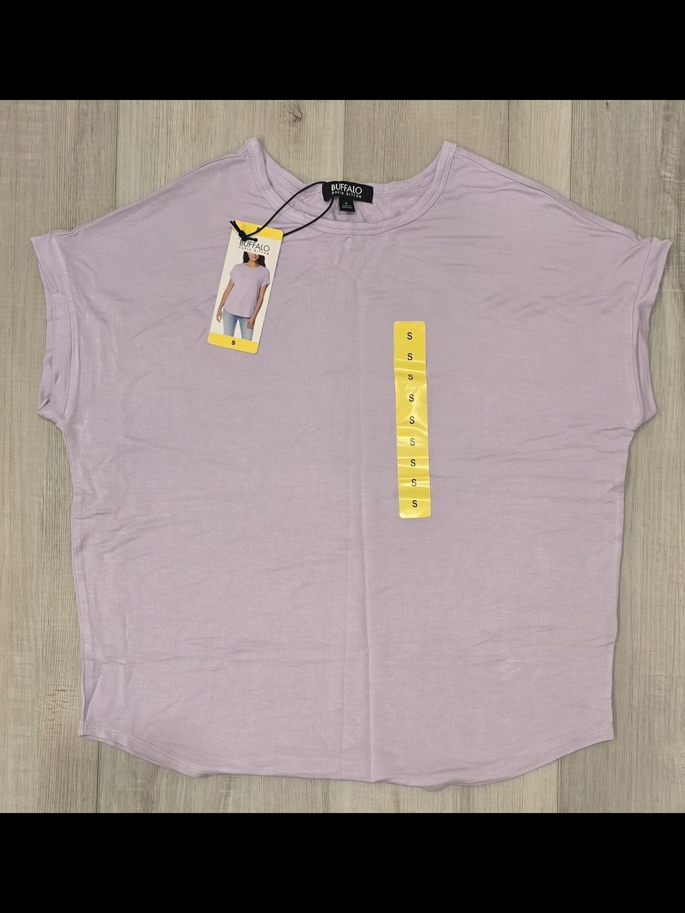 NWT Buffalo David Bitton Lavender Short Sleeve Crewneck Top Pastel Lilac Size S - Picture 4 of 7